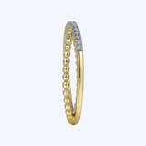 Beaded Pave Diamond Criss-Cross Ring