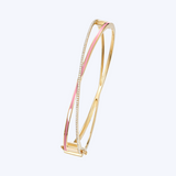 Criss-Cross Diamond & Pink Enamel Bracelet