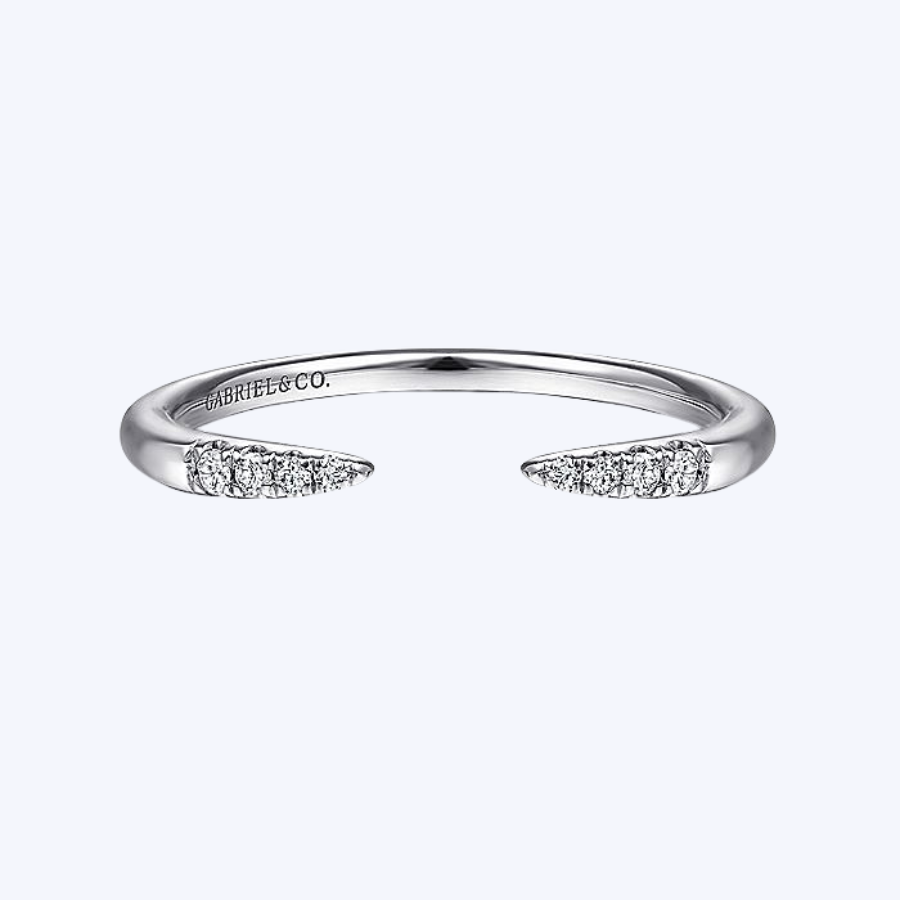 Open Diamond Tipped Stackable Ring