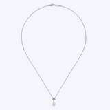 Cultured Pearl & Floral Diamond Pendant Necklace