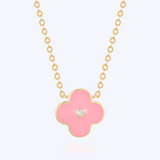 Enamel Clover Pendant Necklace