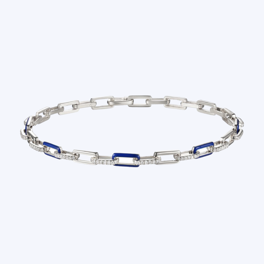 Enamel & Diamond Link Bracelet