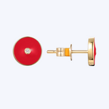 Round Enamel & Diamond Studs