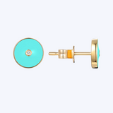 Round Enamel & Diamond Studs