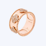 Diamond Accented Quatrefoil Wide Band