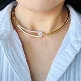 Krisonia 18K Yellow Gold 2.45ctw Pave Diamond Necklace - GIA/F/VS1