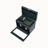 WOLF British Racing Green Double Winder with Storage & Travel Case