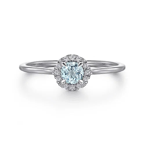 Diamond Halo Birthstone Ring