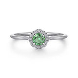 Diamond Halo Birthstone Ring