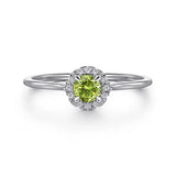 Diamond Halo Birthstone Ring