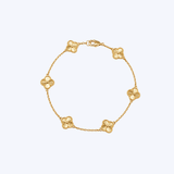 18K Yellow Gold 9mm Petite Clover Station Bracelet - 7.5" (BCO)