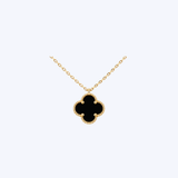 18K Yellow Gold 9mm Petite Clover Pendant Necklace (BCO)
