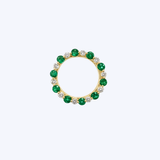 14K Yellow Gold Emerald and Diamond Alternating Circle Pendant - 15mm/D.14/EM.38 (HM)