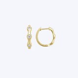 14K Yellow Gold Flush-Set 0.20ctw Diamond 17mm Huggie Hoops (HM)
