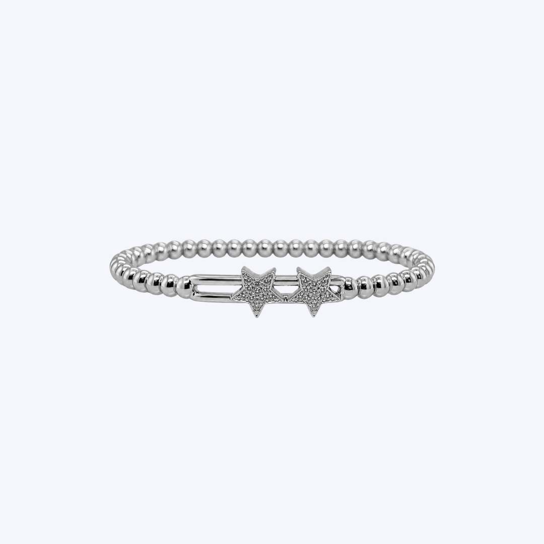 Hulchi Belluni 18K Gold Diamond Star Stretch Bracelet