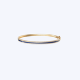 Luvente 14K Yellow Gold 0.38ctw Diamond & Navy Blue Enamel Bangle - 7"