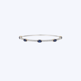 14K White and Yellow Gold 1.55ctw Sapphire and 0.32ctw Diamond Flex Bracelet - 6.75 (HM)