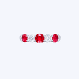 J. B. Star Platinum Alternating 1.35ctw Round Ruby and 1.24ctw Round Brillant Diamond Band