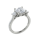 Woven Embrace Three Stone Engagement Ring