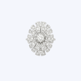 14K White Gold Vintage-Inspired 0.40ctw Diamond Rosette Ring - 6.5/5.31gr (EST)