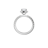 14K White Gold 0.83ct Oval-Cut Diamond with 0.58ctw Halo Engagment Ring - 4.5 (EST)