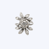 14K White Gold Vintage 0.23ctw Diamond Blossom Leaf Ring - 3.5/3.25gr (EST)