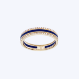 Luvente 14K Yellow Gold Navy Enamel and 0.14ctw Diamond Band - 6