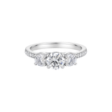 Platinum 2.09 ct Lab-Grown Round Brilliant Diamond Engagement Ring with 1.48 ctw Lab-Grown Round Side Diamonds & Pavé Band – 7.5/E/VS1 (HD)