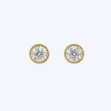14K Yellow Gold Natural Diamond Bezel Studs - G-H/SI (T.GLK)