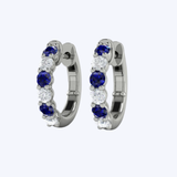 Adella Sapphire and Diamond Huggies