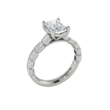 Bezeled Emerald Cut Engagement Ring