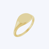 14K Yellow Gold Engravable Signet Rings (STU)
