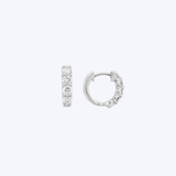 14K White Gold 0.90ctw Diamond 13mm Huggie Hoops (HM)