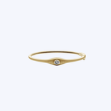 14K Yellow Gold 0.35ctw Oval Bezel-Set Diamond Ribbed Bracelet - 6.25" (WCLOUD)