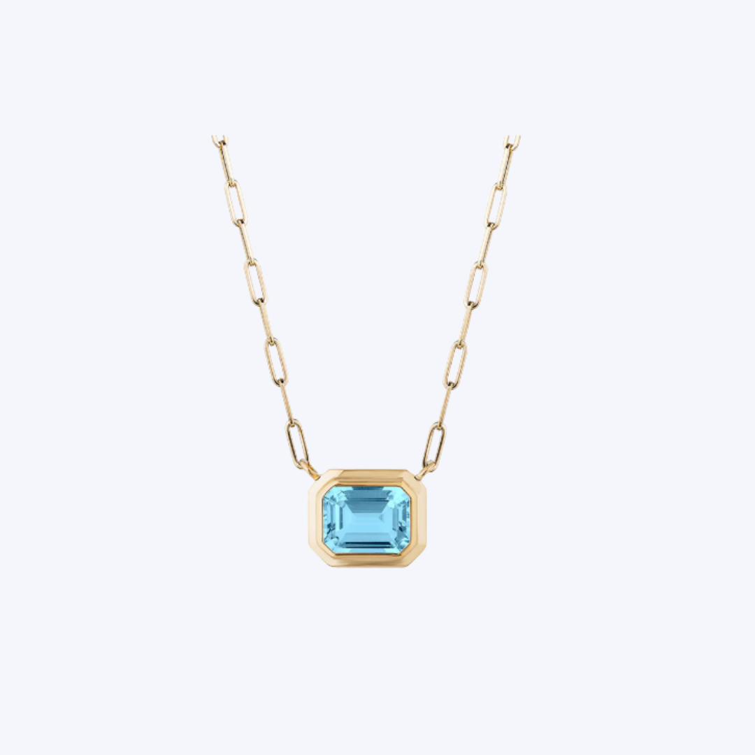 Goshwara East-West Emerald Cut Bezel Pendant
