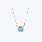 Goshwara 18K Yellow Gold East-West Emerald Cut Bezel Pendant
