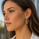 14K Yellow Gold 2.92ctw Diamond Inside/Out 27mm Hoops (HM)