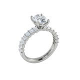 Eterna Oval Engagement Ring with Emerald Cut Band