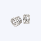Cammilli 18K Gold "Dune" Series Circle Diamond Huggie Earrings - 0.10ctw