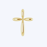 14K Yellow Gold Petite Polished Cross Pendant Necklace - 16-18" (STU)