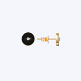 Luvente 14K Yellow Gold Round Enamel & 0.02ctw Diamond Studs