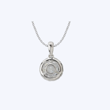 14K White Gold Linear 0.35ctw Diamond Halo Pendant - 18" (KI)