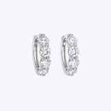 14K White Gold Natural 2.00ctw Diamond Huggie Hoop Earrings – 17mm (DU)