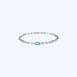 Luvente 14K White Gold Enamel & 0.35ctw Diamond Link Bracelet  - 7.25"