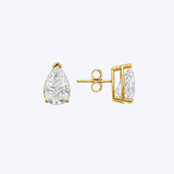 14K Gold 3-Prong Pear Lab-Grown Diamond Studs [Made-To-Order] (VSM)