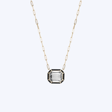 Goshwara 18K Yellow Gold Emerald Cut Pendant with Inlay Pendant Necklace