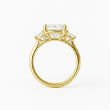 Radiant Cut Lab-Grown Diamond with Trap Side Diamonds