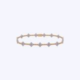 14K Yellow/White Gold 1.51ctw Diamond Clover Bracelet - 7" (HM)
