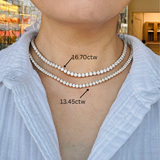 14K Yellow Gold 13.45ctw Diamond Tennis Necklace - 18" (VSM)