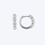 14K White Gold Natural 2.00ctw Diamond Huggie Hoop Earrings – 17mm (DU)